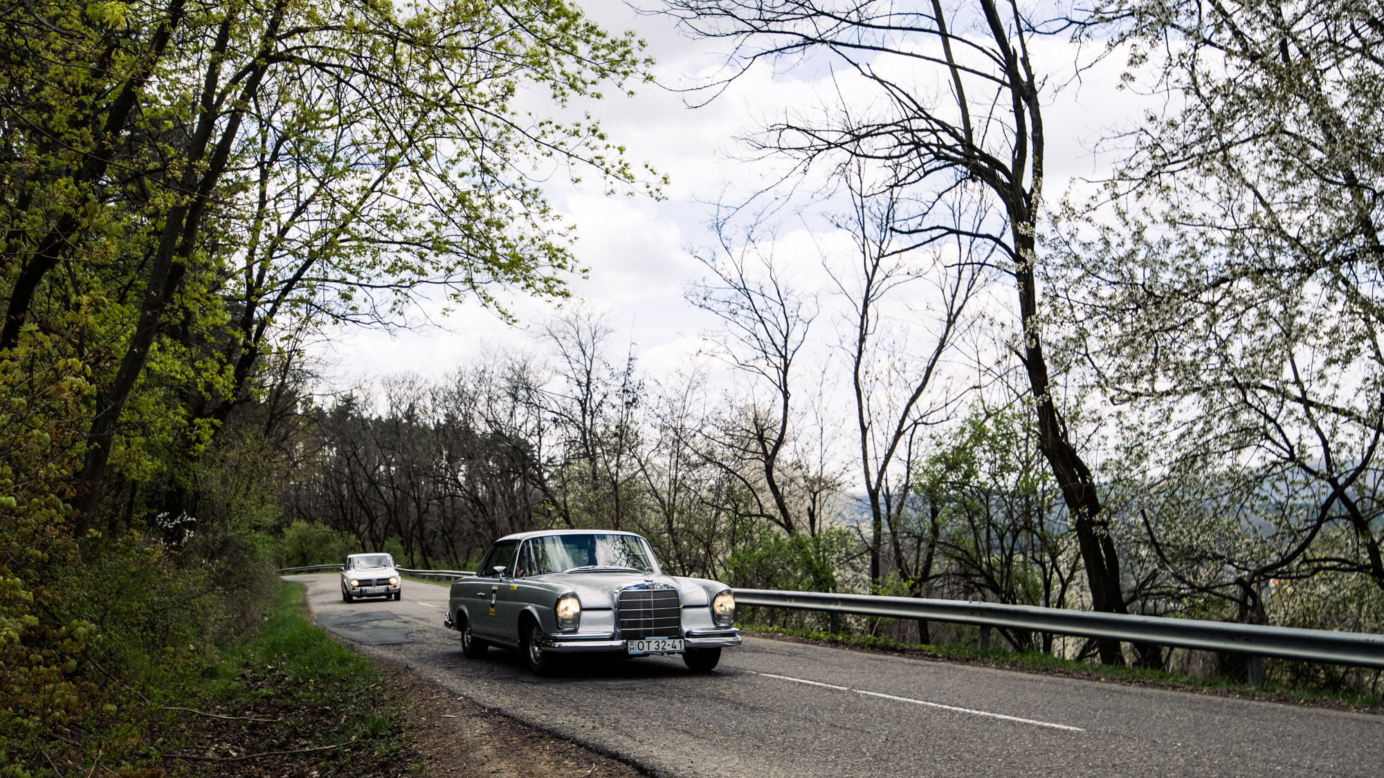 Classic car in motion at Chrono Classic