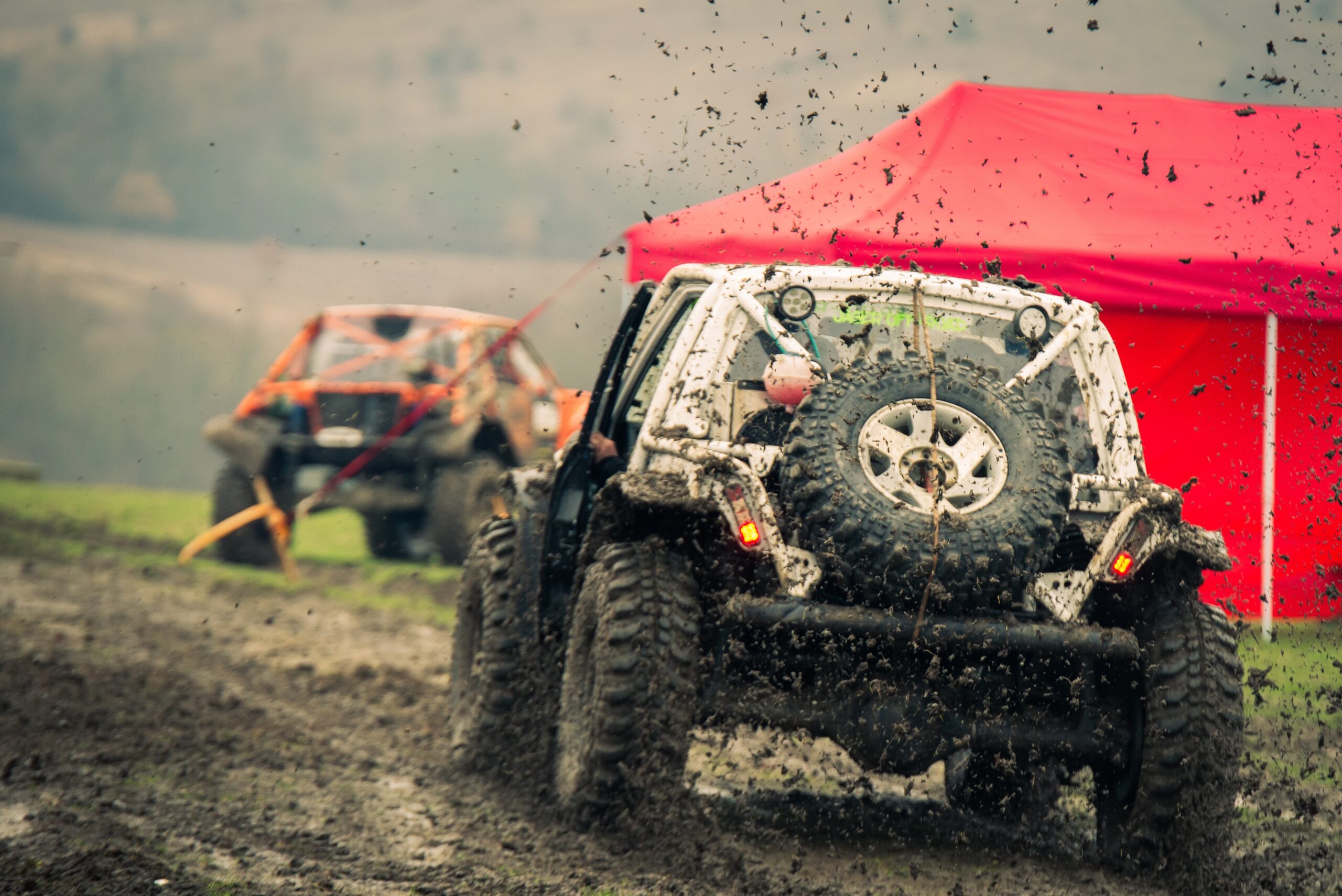 Team using a winch in difficult terrain